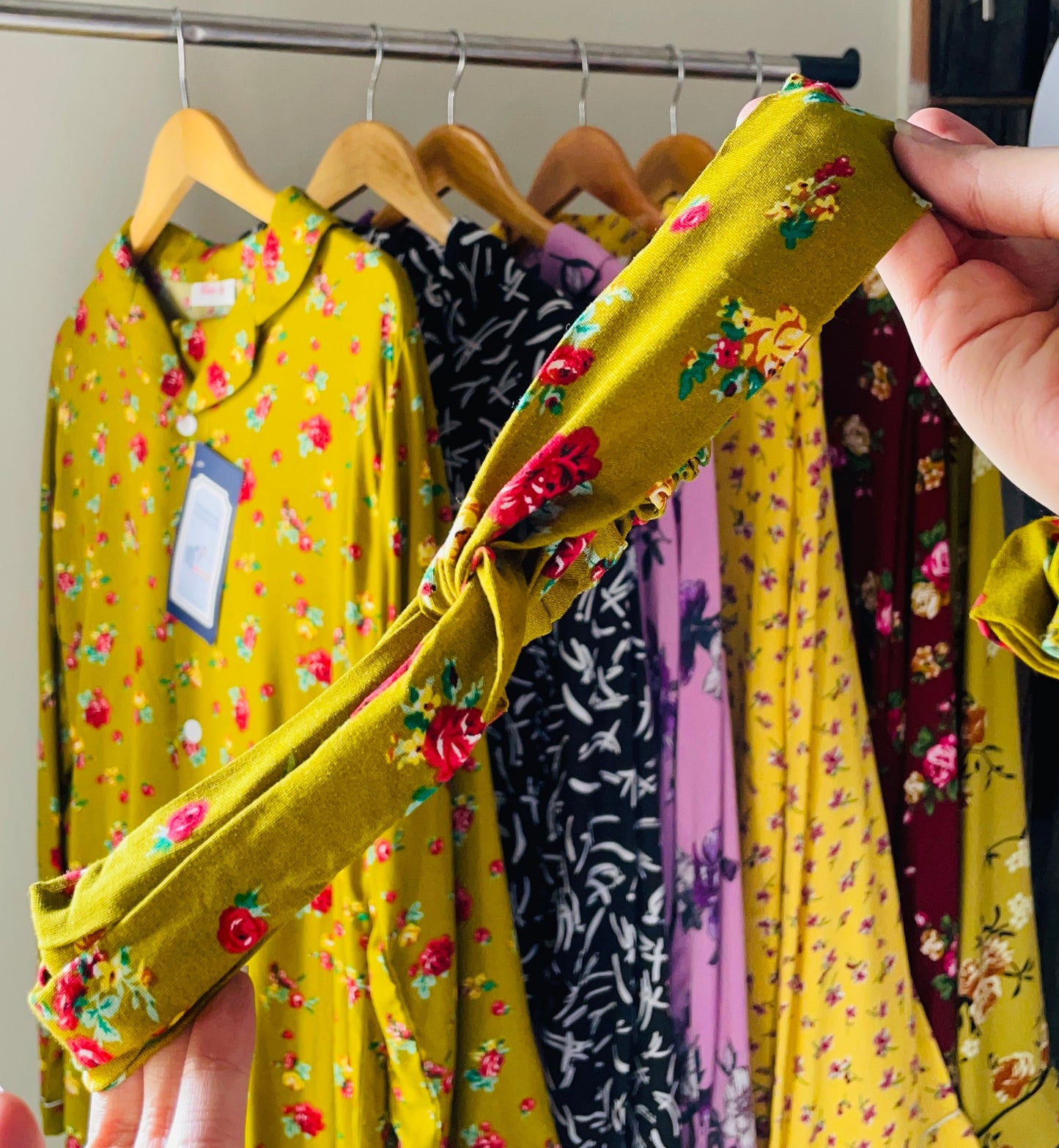 Green floral 💚 - Luxury stone Linen