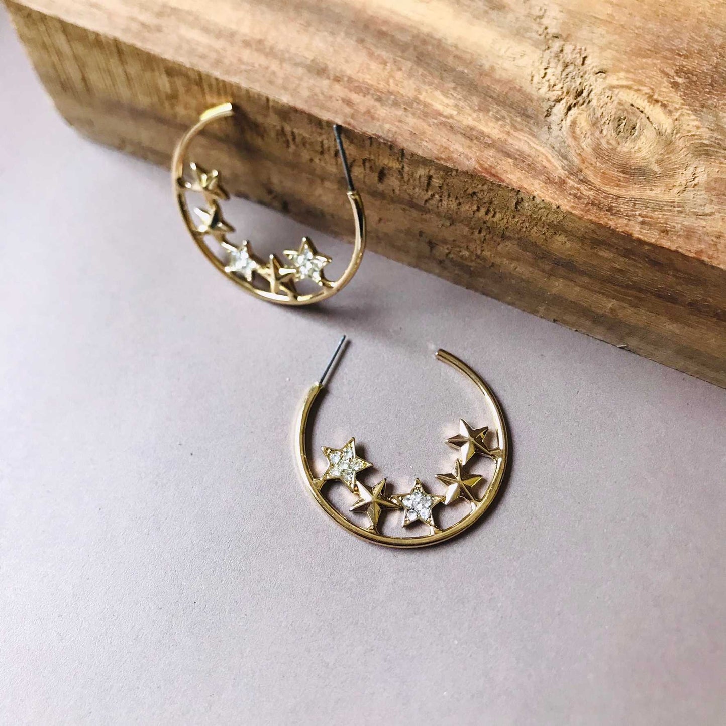 Modern Stars Hoop Earrings