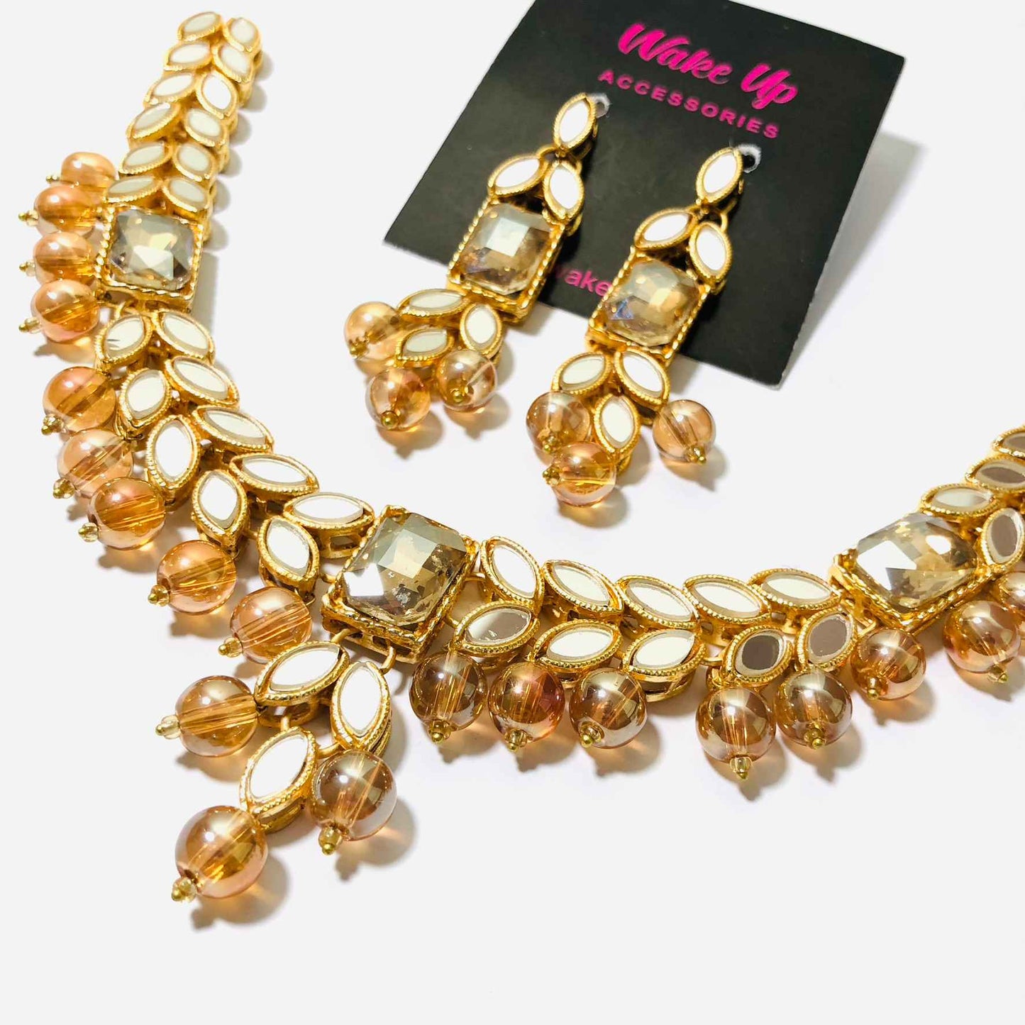 Trendy & Stylish Kundun Necklace With Earrings