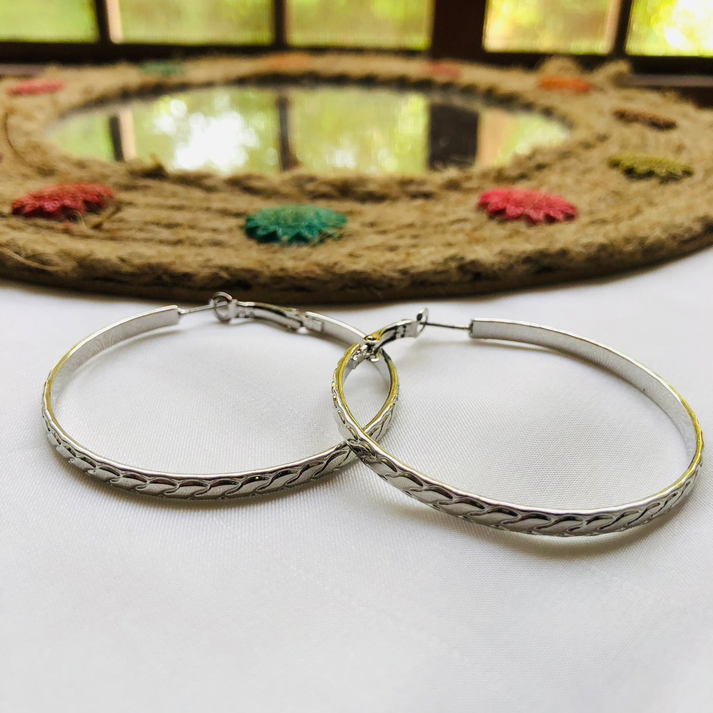 Modern Silver Hoop Earrings
