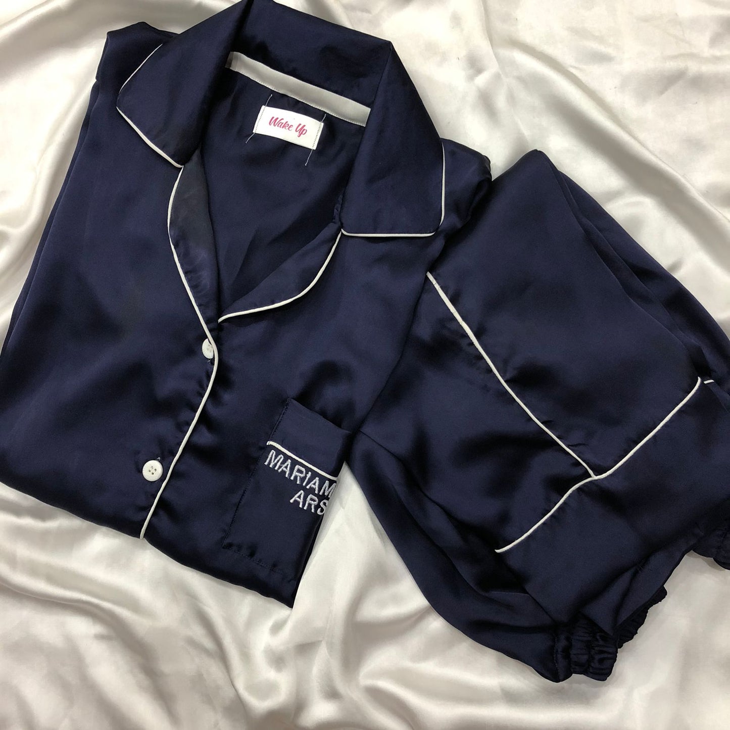Royal blue Silk Pjs