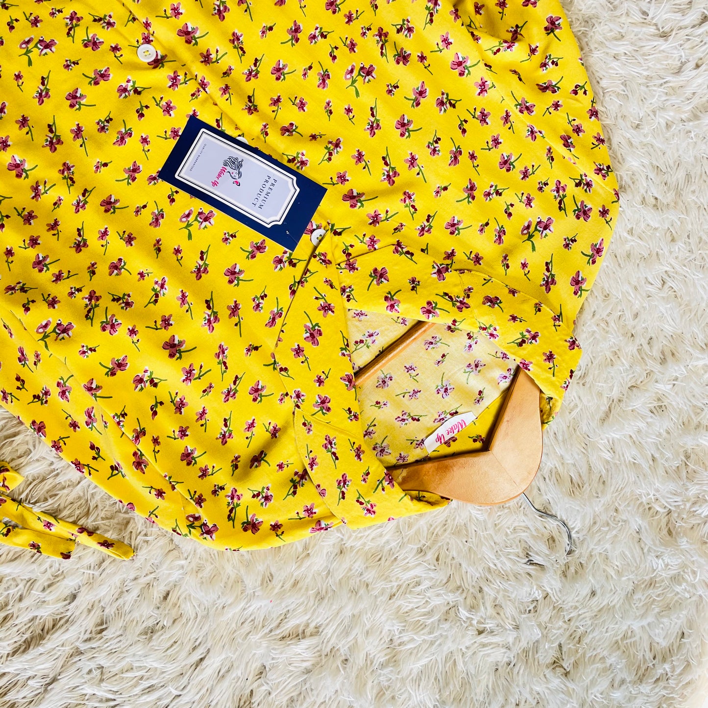 Yellow Floral 💚 - Luxury stone Linen