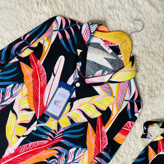 Black leaf 🌸 - Luxury Summer Linen