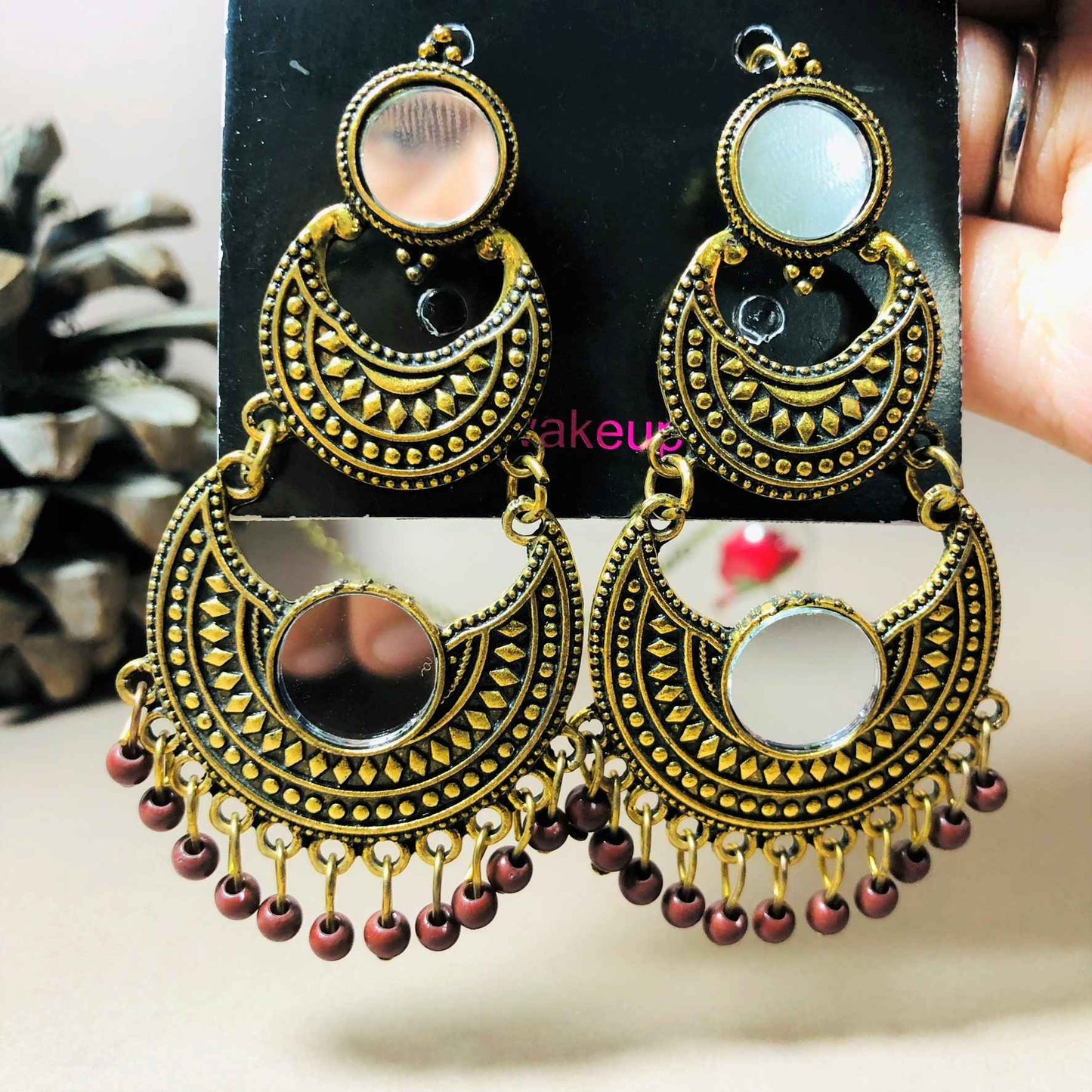 Antique Mirror Earrings