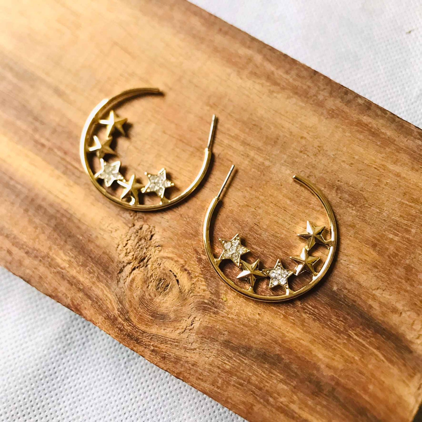Modern Stars Hoop Earrings