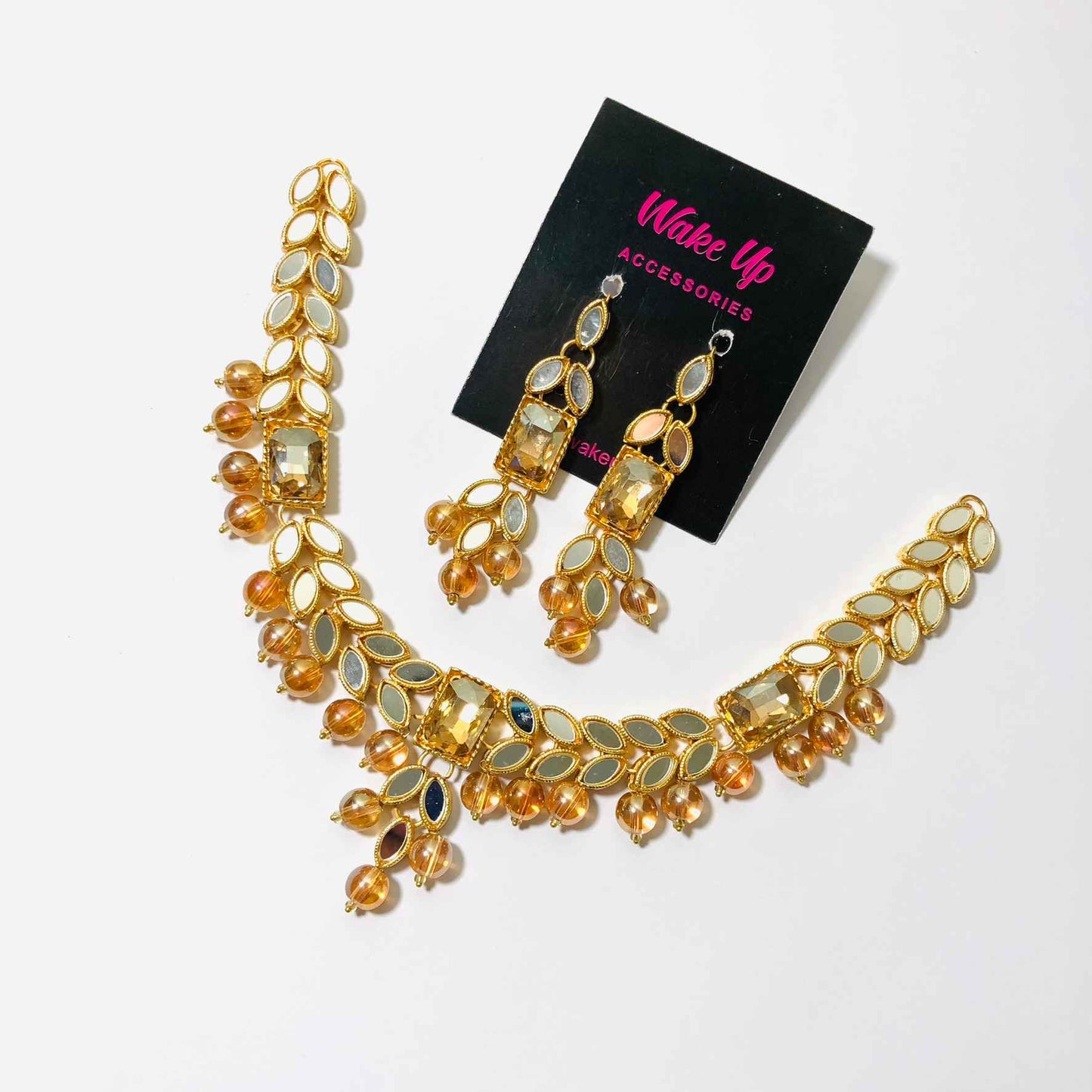 Trendy & Stylish Kundun Necklace With Earrings