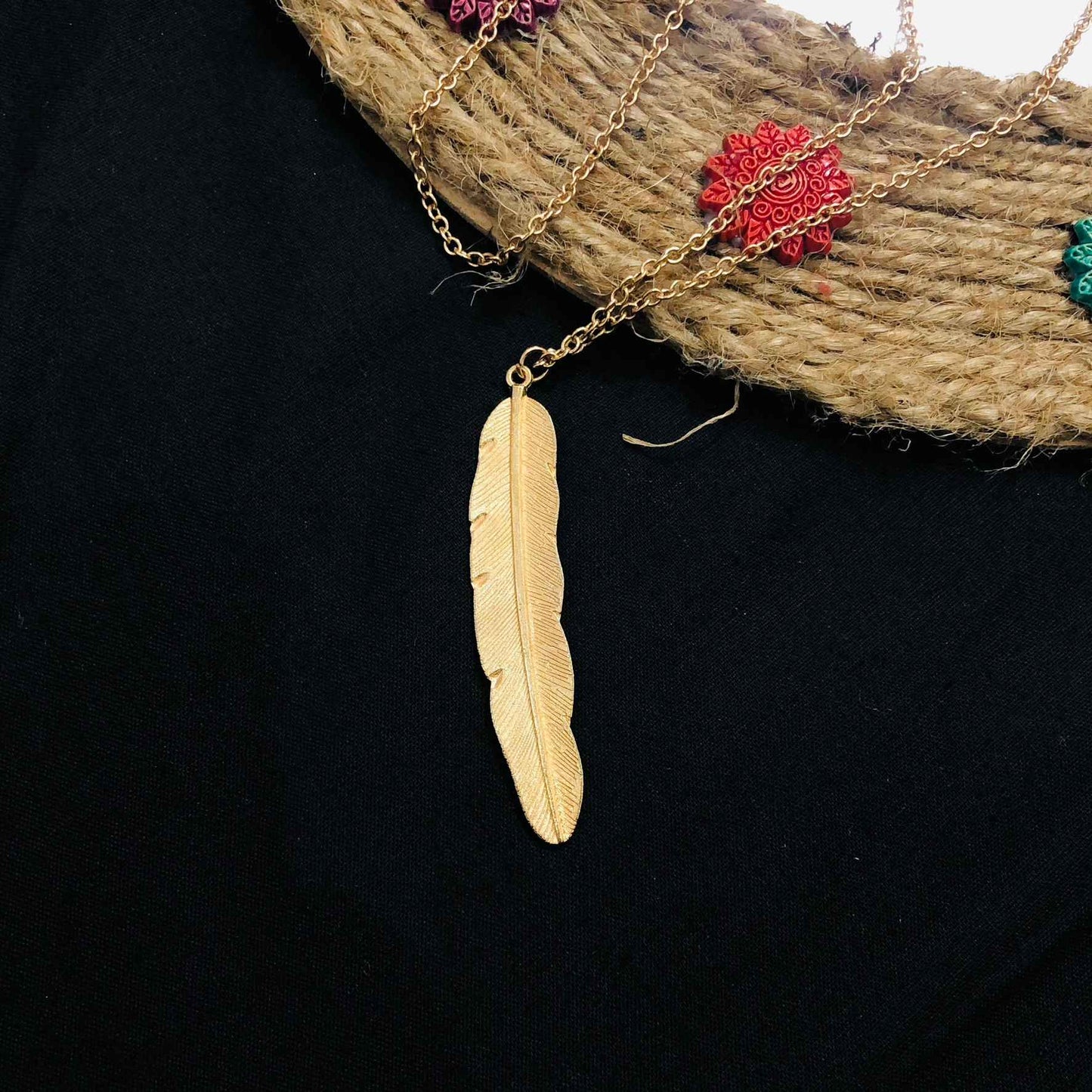 Golden Feather Pendant