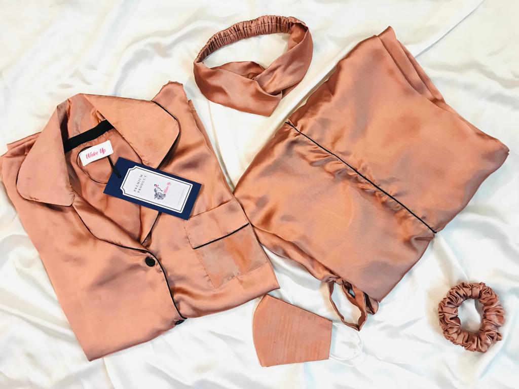 Tea pink Silk Pjs